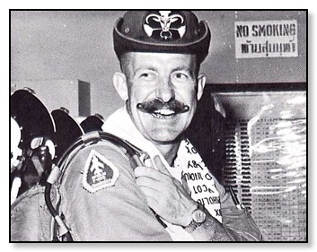 A happy Ken Blank after his 100th mission.