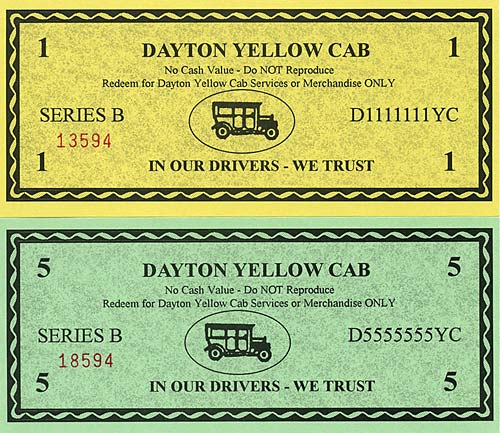 Dayton Yellow Cab bills